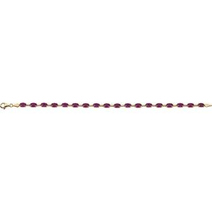 14K Yellow Gold Lab-Grown Ruby 7.25" Bracelet