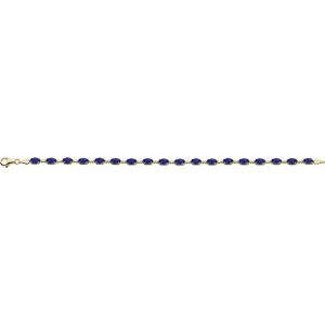 14K Yellow Gold Lab-Grown Blue Sapphire 7 1/4" Bracelet – image 2
