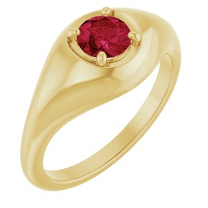 Solitaire Dome Ring