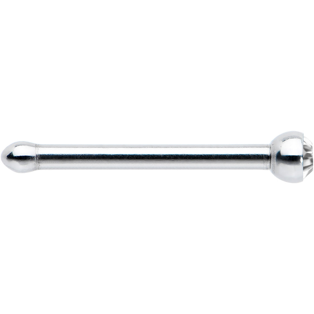 20G Stainless Steel Crystalline Gem Micro Nose Bone