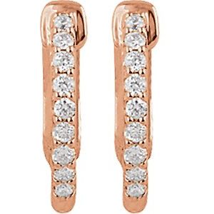 14K Rose Gold 1/4 CTW Natural Diamond Inside-Outside 14.5 mm Hinged Hoop Earrings – image 2