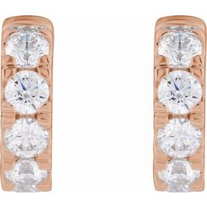14K Rose Gold 1 7/8 CTW Lab-Grown Diamond Hinged 14.7 mm Hoop Earrings – image 2