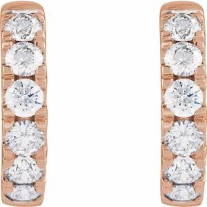 14K Rose Gold 1 7/8 CTW Natural Diamond Hinged 19.45 mm Hoop Earrings