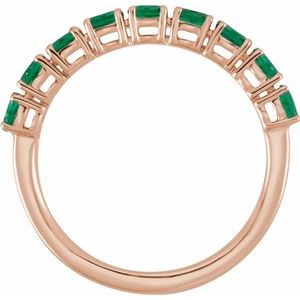 14K Rose Gold Lab-Grown Emerald & 9/10 CTW Lab-Grown Diamond Ring