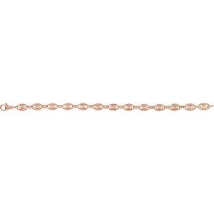 14K Rose Gold 1 CTW Lab-Grown Diamond Mariner Link 7 1/2" Bracelet – image 2