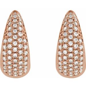 14K Rose Gold 1/2 CTW Natural Diamond Hinged 14.75 mm Hoop Earrings