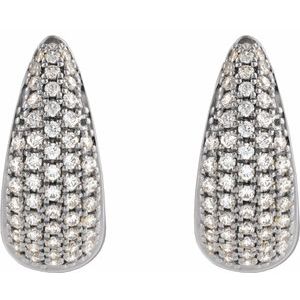 Pave'-Style Cluster Hoop Earring