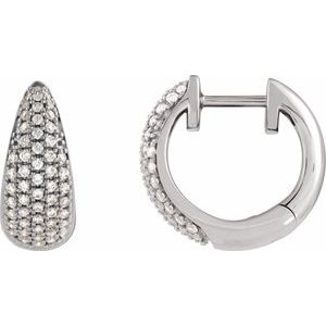 Pave'-Style Cluster Hoop Earring