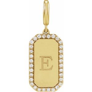 Engravable Accented Dog Tag Charm/Pendant