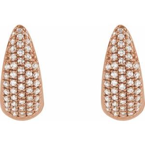 14K Rose Gold 1/3 CTW Natural Diamond Hinged 11 mm Hoop Earrings