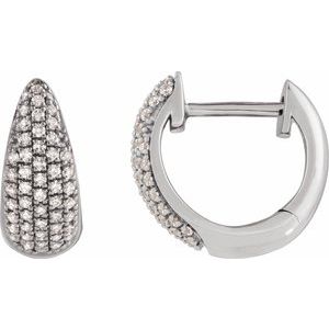 Pave'-Style Cluster Hoop Earring