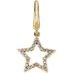 14K Yellow Gold 1/8 CTW Natural Diamond Star Charm/Pendant