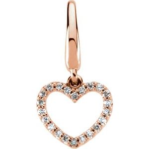 14K Rose Gold .08 CTW Natural Diamond Heart Charm/Pendant