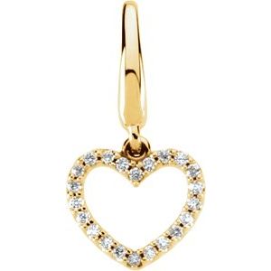 14K Yellow Gold .08 CTW Natural Diamond Heart Charm/Pendant