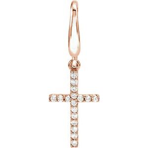 14K Rose Gold .08 CTW Natural Diamond Cross Charm/Pendant