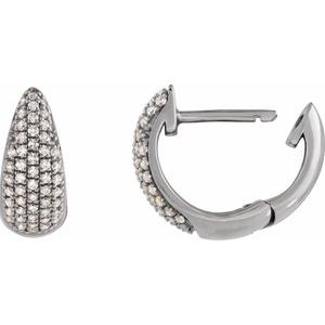Pave'-Style Cluster Hoop Earring