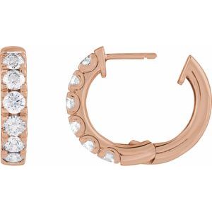 14K Rose Gold 1 7/8 CTW Natural Diamond Hinged 19.45 mm Hoop Earrings – image 3