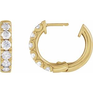 14K Yellow Gold 1 7/8 CTW Natural Diamond Hinged 19.45 mm Hoop Earrings – image 3