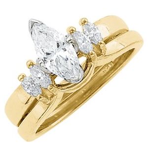 14K Yellow 3/8 CTW Natural Diamond Wrap-Style Ring Enhancer