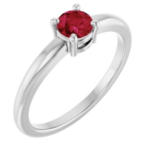 Platinum Natural Ruby Ring