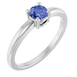 14K White Gold Natural Tanzanite Ring