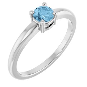 Platinum Natural Sky Blue Topaz Ring