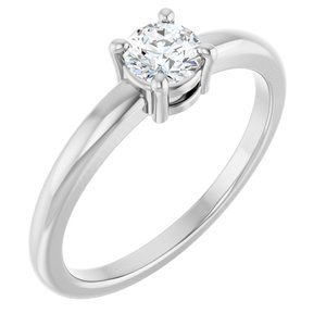 Platinum Natural White Sapphire Ring