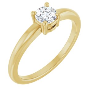14K Yellow Gold 1/3 CT Natural Diamond Ring
