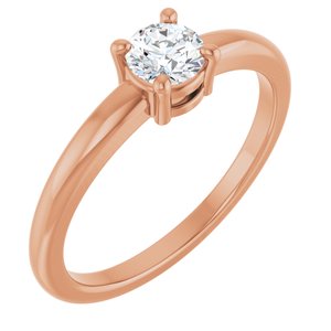 14K Rose Gold 1/3 CT Natural Diamond Ring