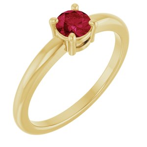 14K Yellow Gold Natural Ruby Ring