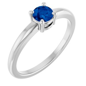 Platinum Natural Blue Sapphire Ring