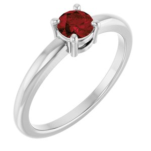 Platinum Natural Mozambique Garnet Ring