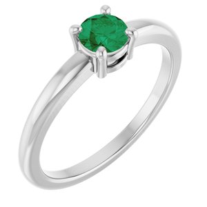 Platinum Natural Emerald Ring