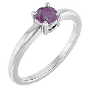 Platinum Lab-Grown Alexandrite Ring