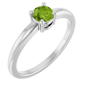 Platinum Natural Peridot Ring