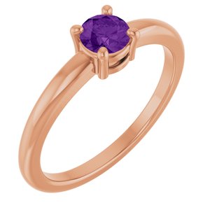 14K Rose Gold Natural Amethyst Ring