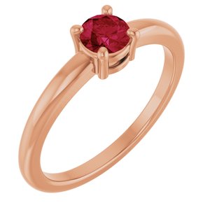 14K Rose Gold Natural Ruby Ring