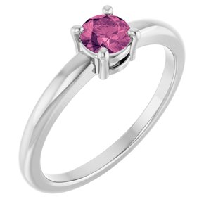 Platinum Natural Pink Tourmaline Ring