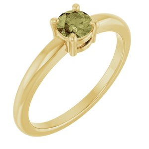 14K Yellow Gold Natural Green Sapphire Ring