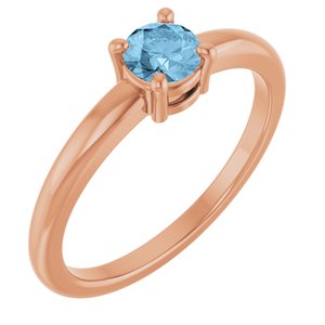 14K Rose Gold Natural Sky Blue Topaz Ring