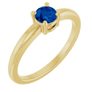 14K Yellow Gold Natural Blue Sapphire Ring