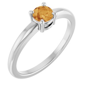 Sterling Silver Natural Citrine Ring