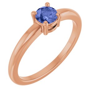 14K Rose Gold Natural Tanzanite Ring