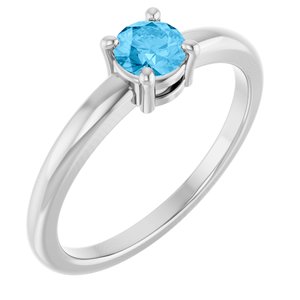 Platinum Natural Swiss Blue Topaz Ring