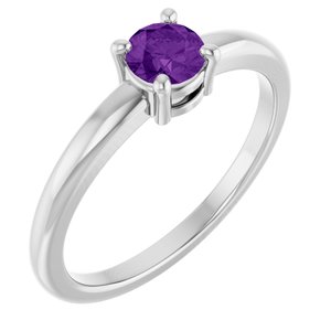 Platinum Natural Amethyst Ring