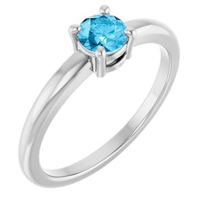 Platinum Natural Aquamarine Ring