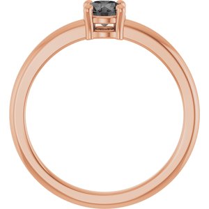 14K Rose Gold Natural Gray Spinel Ring