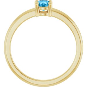 14K Yellow Gold Natural Swiss Blue Topaz Ring