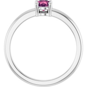 Platinum Natural Pink Tourmaline Ring