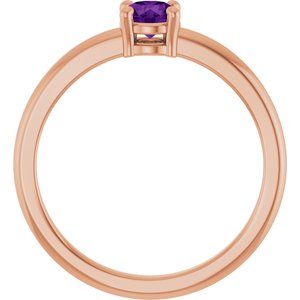 14K Rose Gold Natural Amethyst Ring